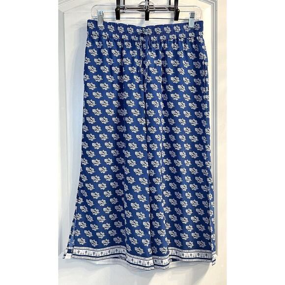 Octavia Womens Wide Leg Palazzo Pants Sz S Blue Floral Flowy Boho Y2k EUC - Picture 1 of 10